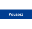 Plaque de porte rectangulaire "poussez" bleu