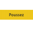 Plaque de porte rectangulaire "poussez" jaune