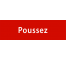 Plaque de porte rectangulaire "poussez" rouge