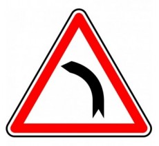 Panneau routier "Virage à gauche" A1b