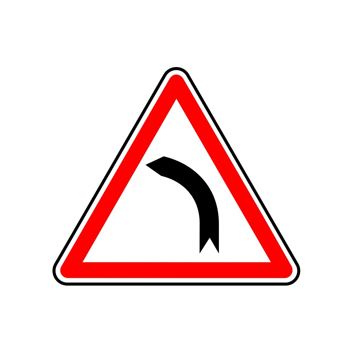 Panneau type routier Virage à gauche ref:A1b