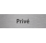 Plaque de porte rectangulaire "privé" argent