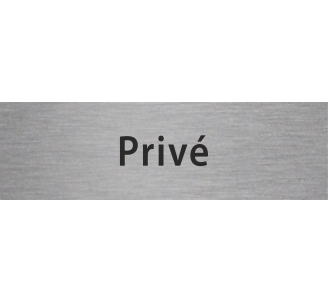 Plaque de porte rectangulaire "privé" argent