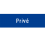 Plaque de porte rectangulaire "privé" bleu