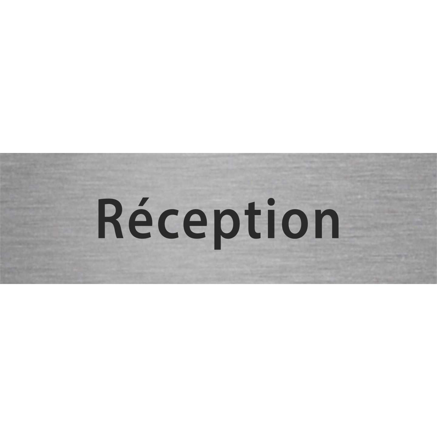 Plaque de porte rectangulaire "réception" argent