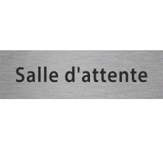 Plaque de porte rectangulaire "salle d'attente" argent