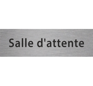 Plaque de porte rectangulaire "salle d'attente" argent