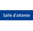 Plaque de porte rectangulaire "salle d'attente" bleu