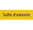 Plaque de porte rectangulaire "salle d'attente" jaune