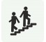 Pictogramme en alu en relief "Escalier"