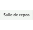 Plaque de porte rectangulaire "salle de repos" blanc