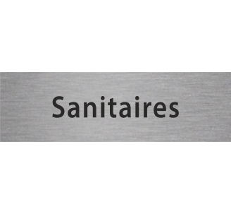 Plaque de porte rectangulaire "sanitaires" argent