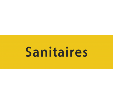 Plaque de porte rectangulaire "sanitaires"