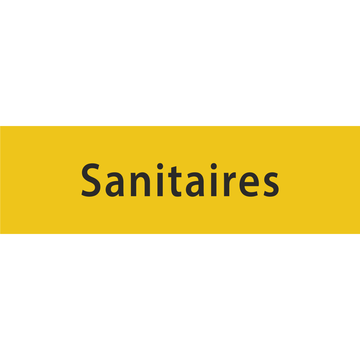 Plaque de porte rectangulaire "sanitaires" jaune