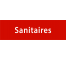 Plaque de porte rectangulaire "sanitaires" rouge