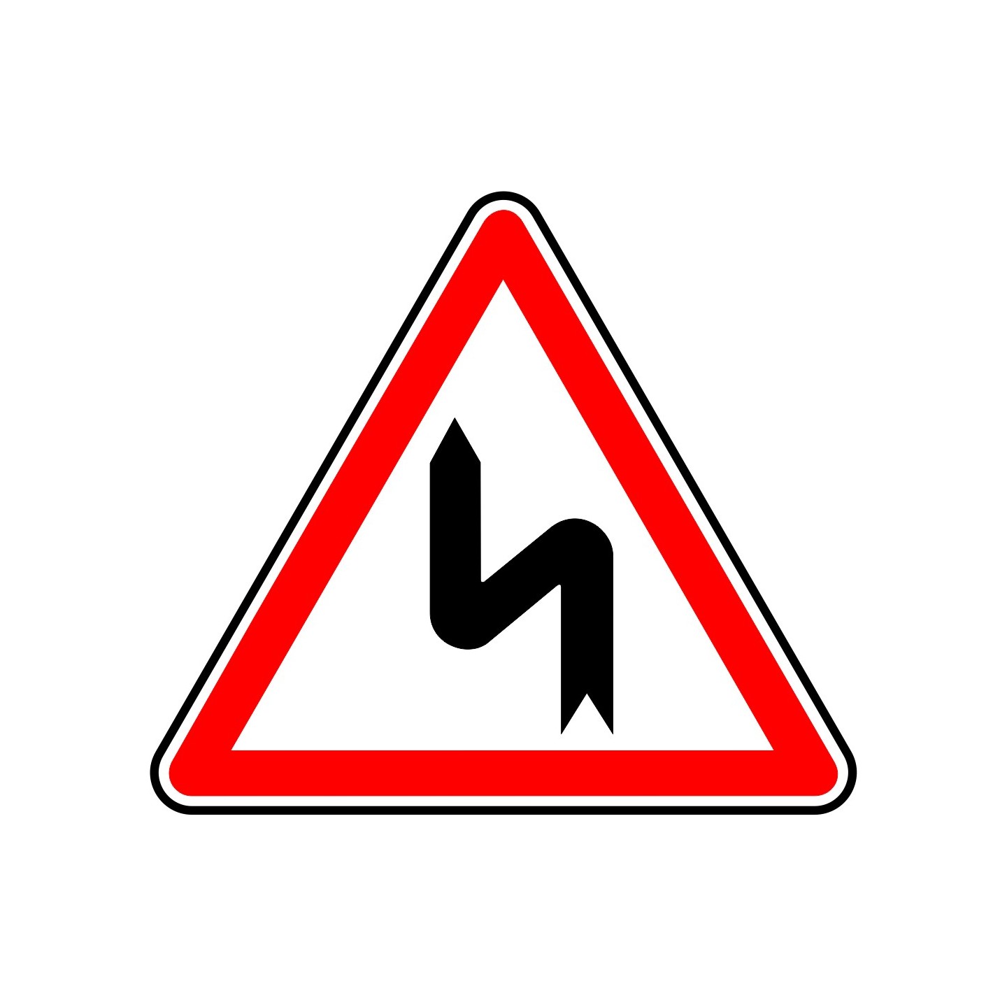 Panneau type routier Succession de virages, 500 mm de côté
