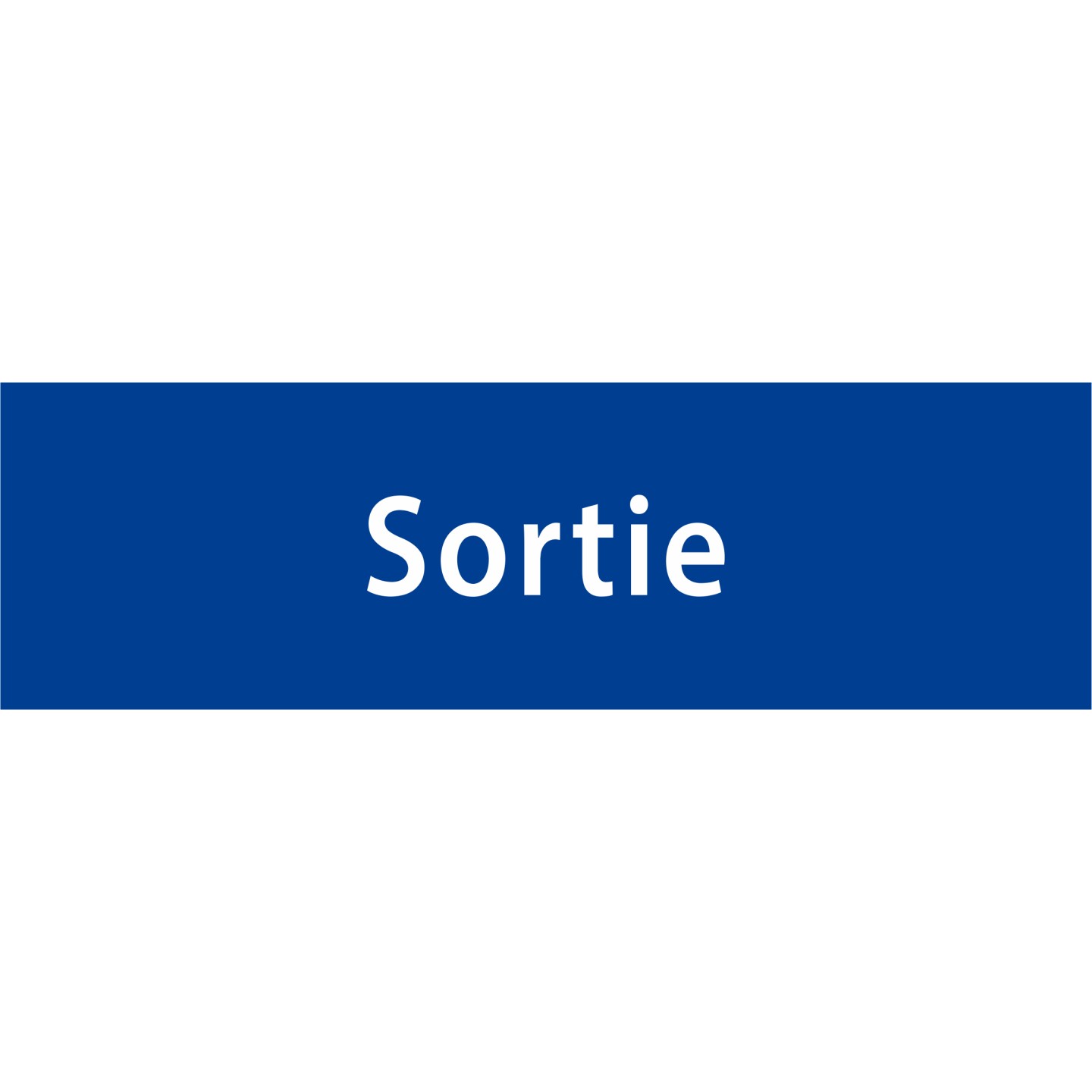 Plaque de porte rectangulaire "sortie" bleu