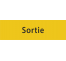 Plaque de porte rectangulaire "sortie" jaune