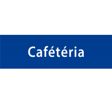 Plaque porte PVC blanc avec relief "Cafétéria"