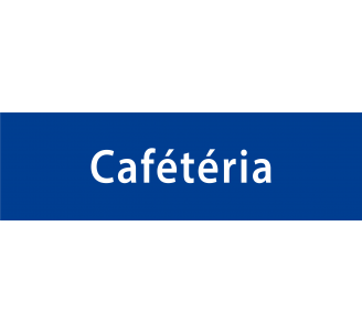 Plaque porte PVC blanc avec relief "Cafétéria"