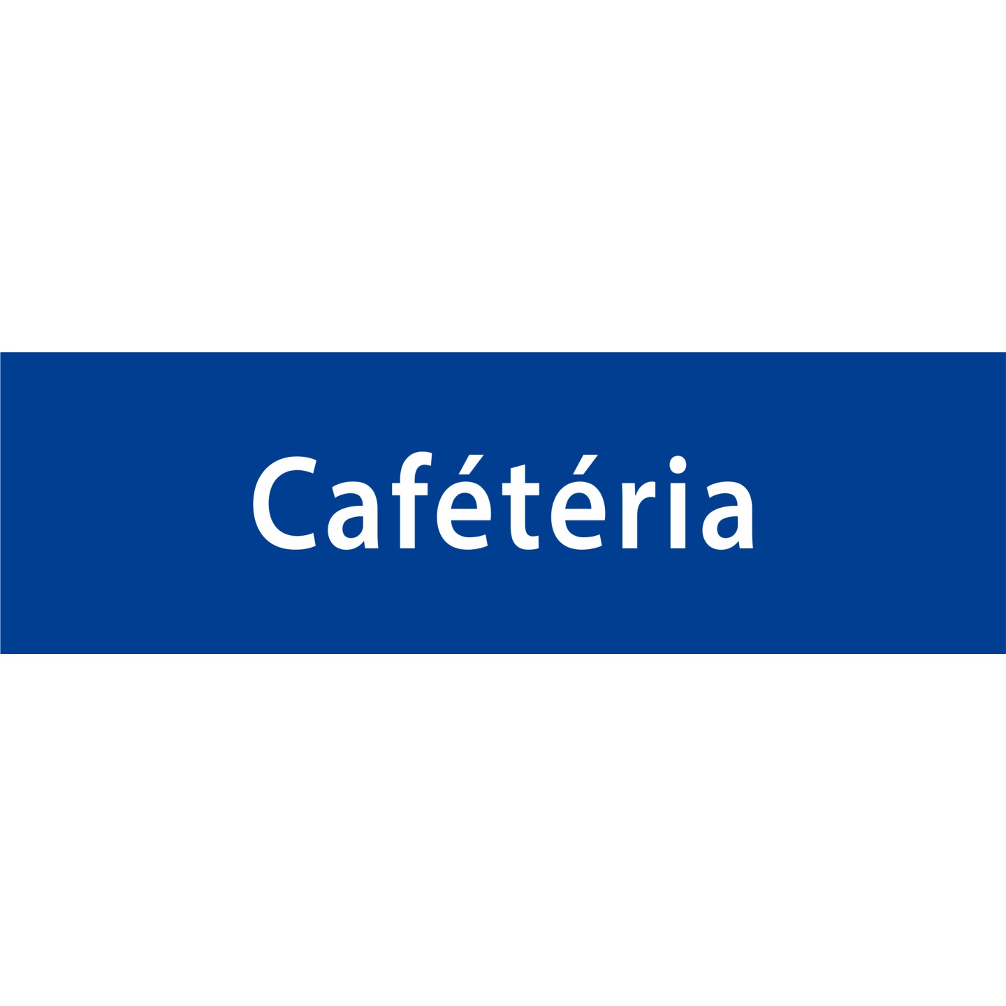 Plaque porte PVC blanc avec relief   "Cafétéria"