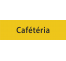 Plaque porte PVC blanc avec relief "Cafétéria"