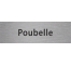 Plaque porte avec relief "Poubelle"