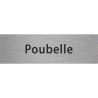 Plaque porte avec relief "Poubelle"