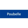 Plaque porte avec relief "Poubelle"