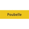 Plaque porte avec relief "Poubelle"