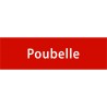 Plaque porte avec relief "Poubelle"