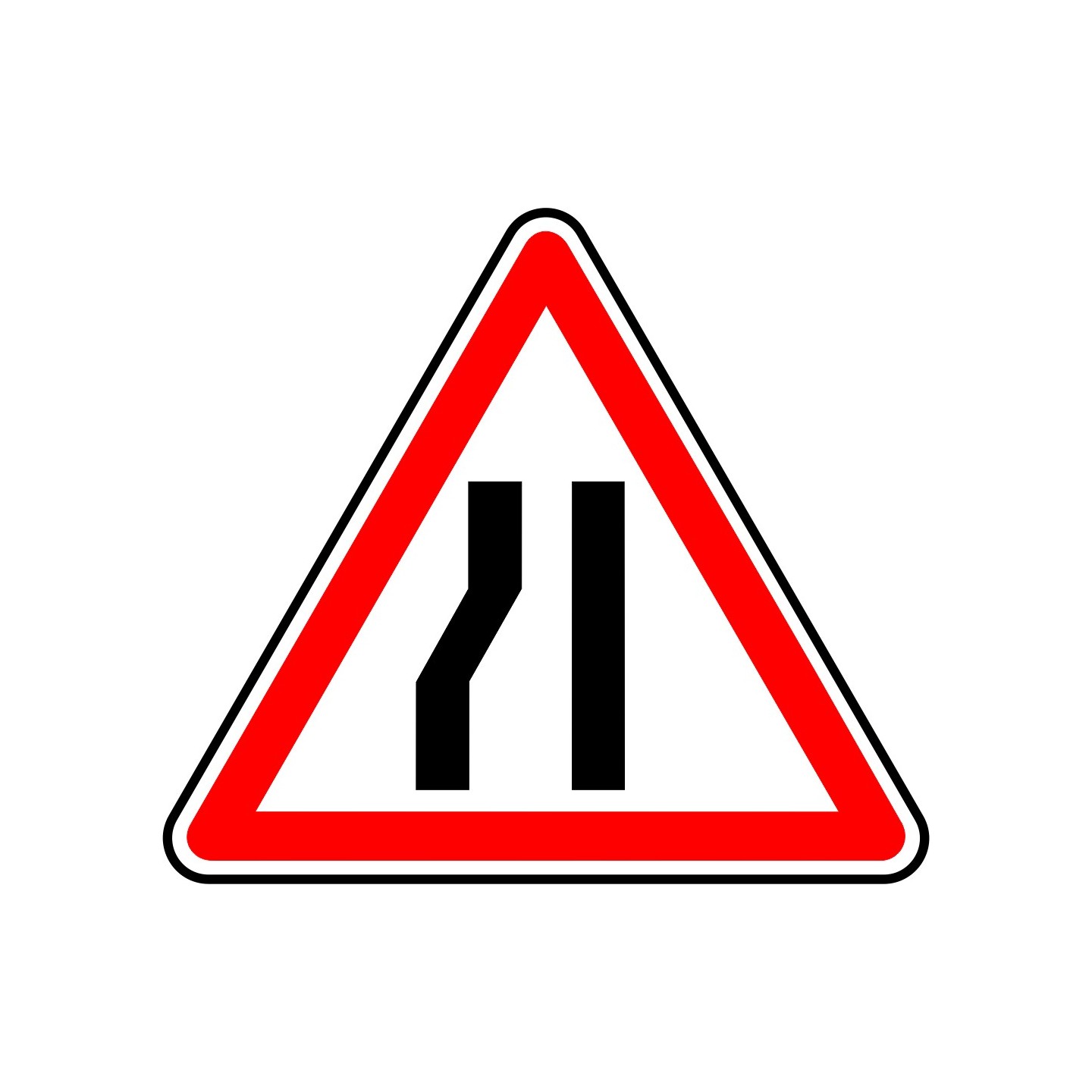 Panneau type routier Chaussée rétrécie par la gauche ref:A3b