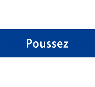 Plaque porte avec relief "Poussez"