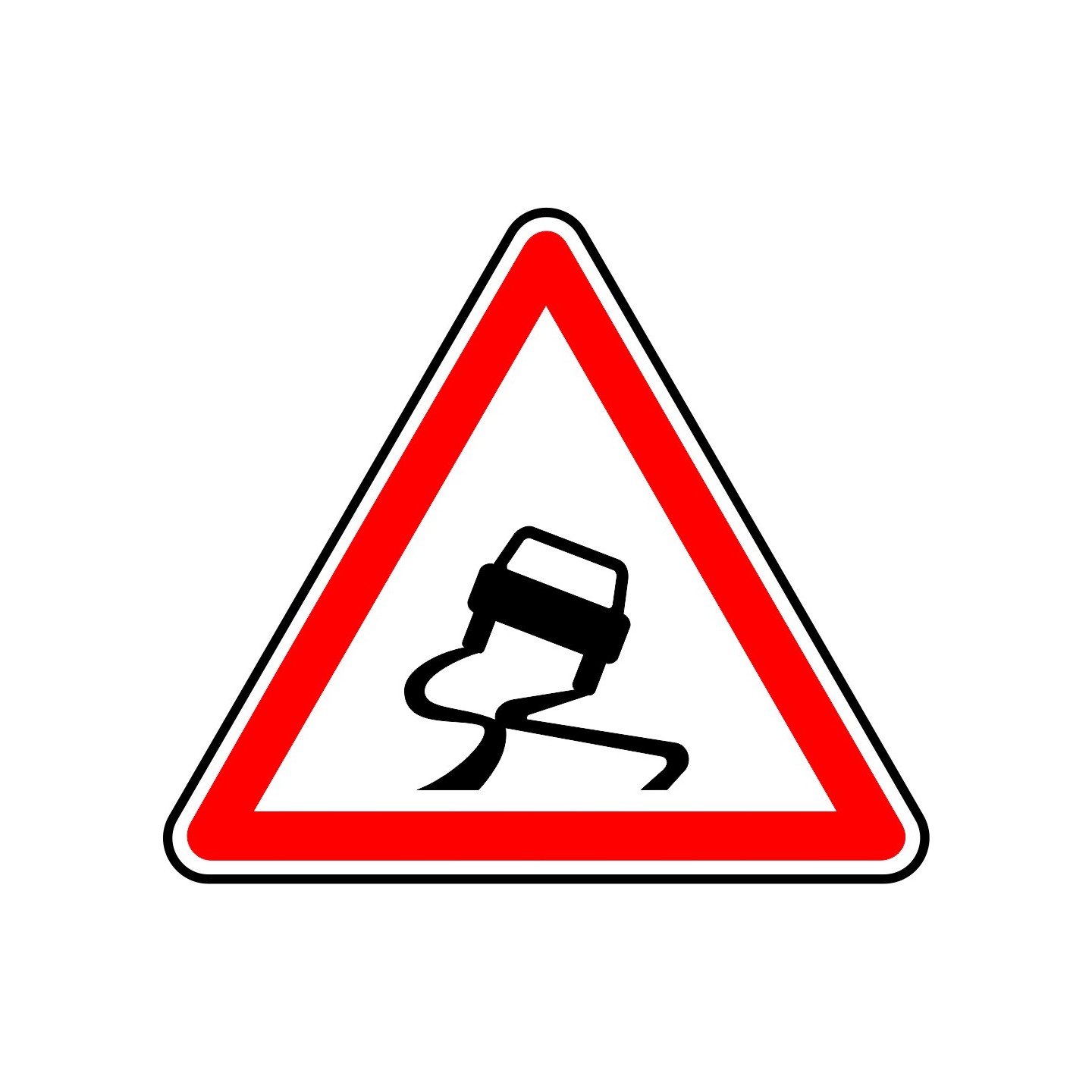 Panneau type routier Chaussée glissante ref:A4