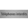 Plaque porte avec relief   "Téléphones interdits"