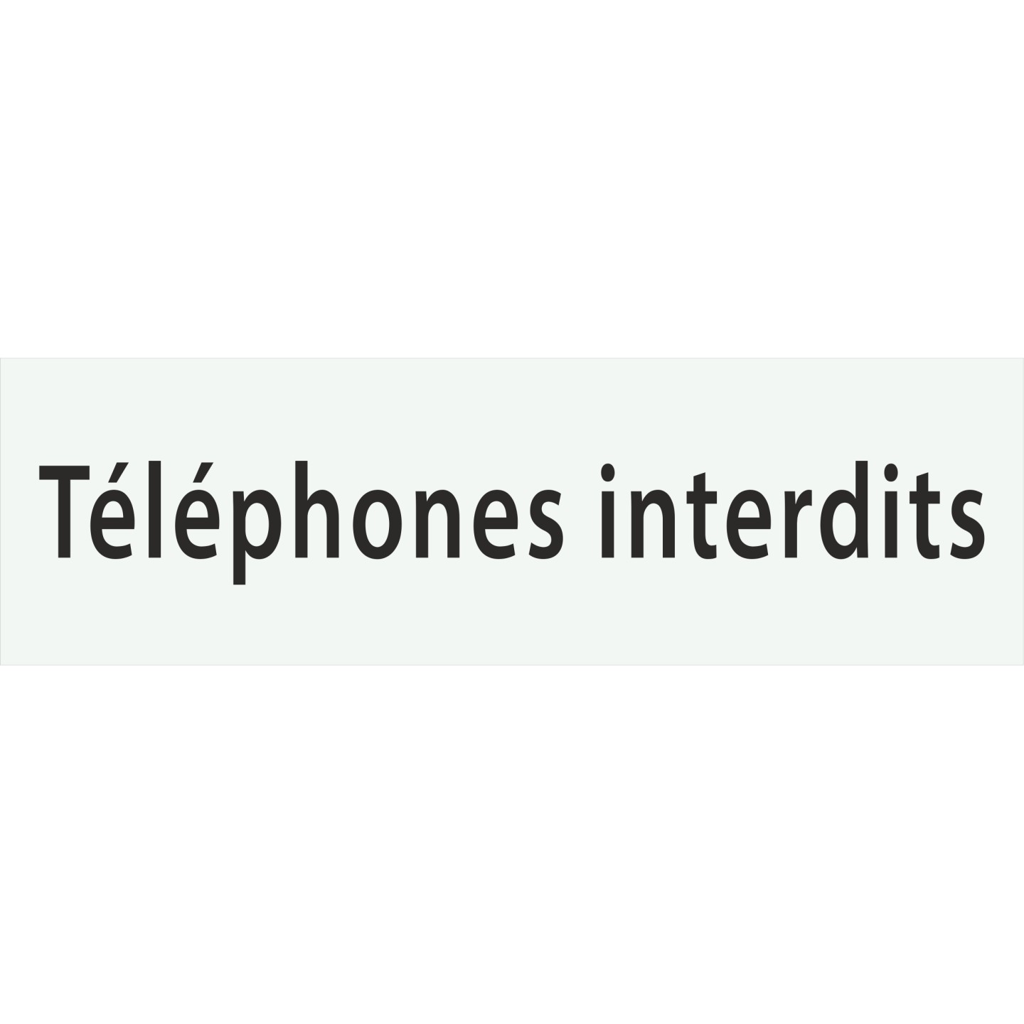 Plaque porte avec relief   "Téléphones interdits"