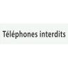 Plaque porte avec relief   "Téléphones interdits"