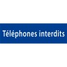 Plaque porte avec relief   "Téléphones interdits"
