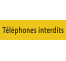 Plaque porte avec relief "Téléphones interdits"