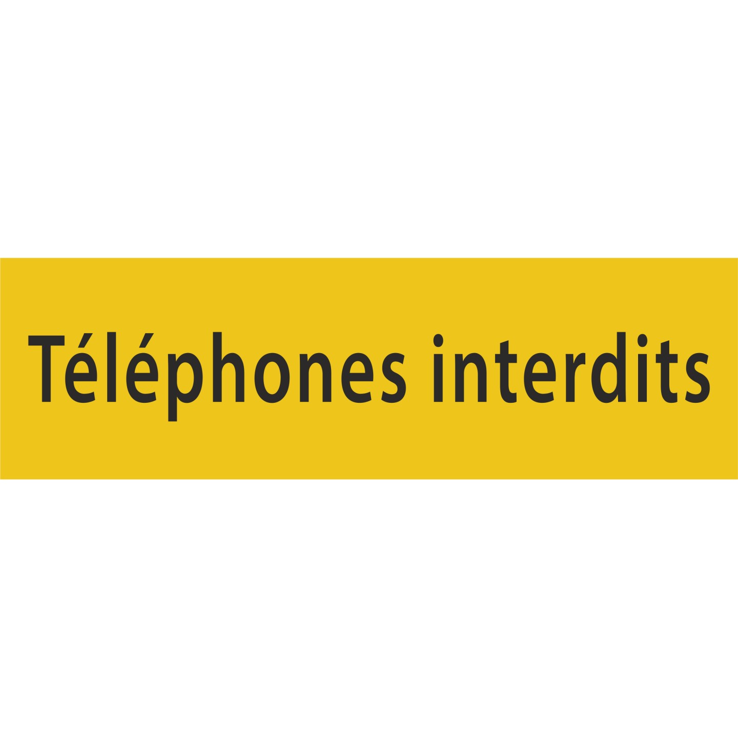 Plaque porte avec relief   "Téléphones interdits"