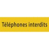 Plaque porte avec relief   "Téléphones interdits"