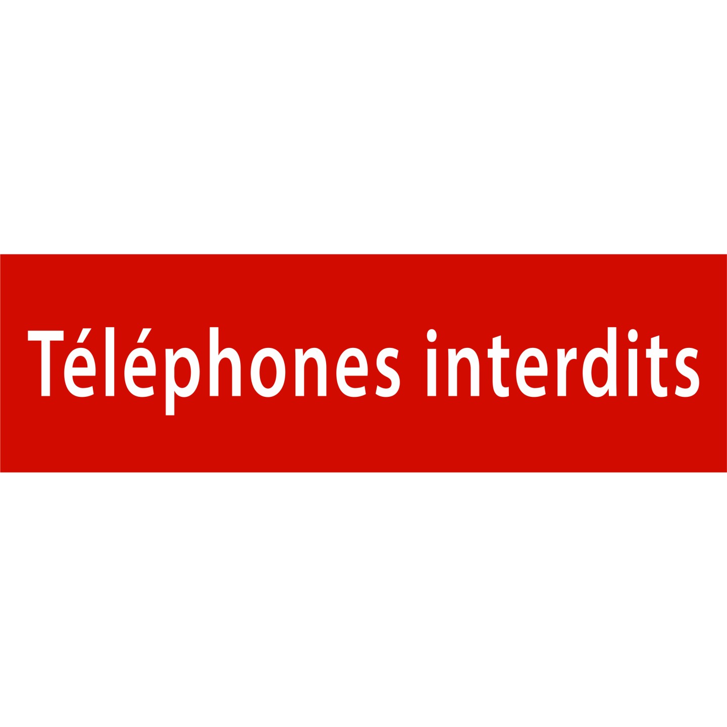 Plaque porte avec relief   "Téléphones interdits"