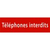 Plaque porte avec relief   "Téléphones interdits"
