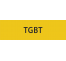 Plaque de porte rectangulaire "TGBT" jaune