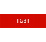 Plaque de porte rectangulaire "TGBT" rouge