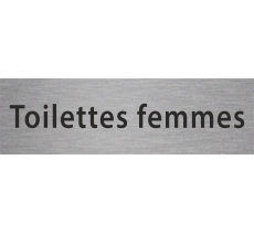 Plaque de porte rectangulaire "toilettes femmes" argent