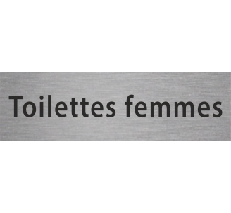 Plaque de porte rectangulaire "toilettes femmes" argent