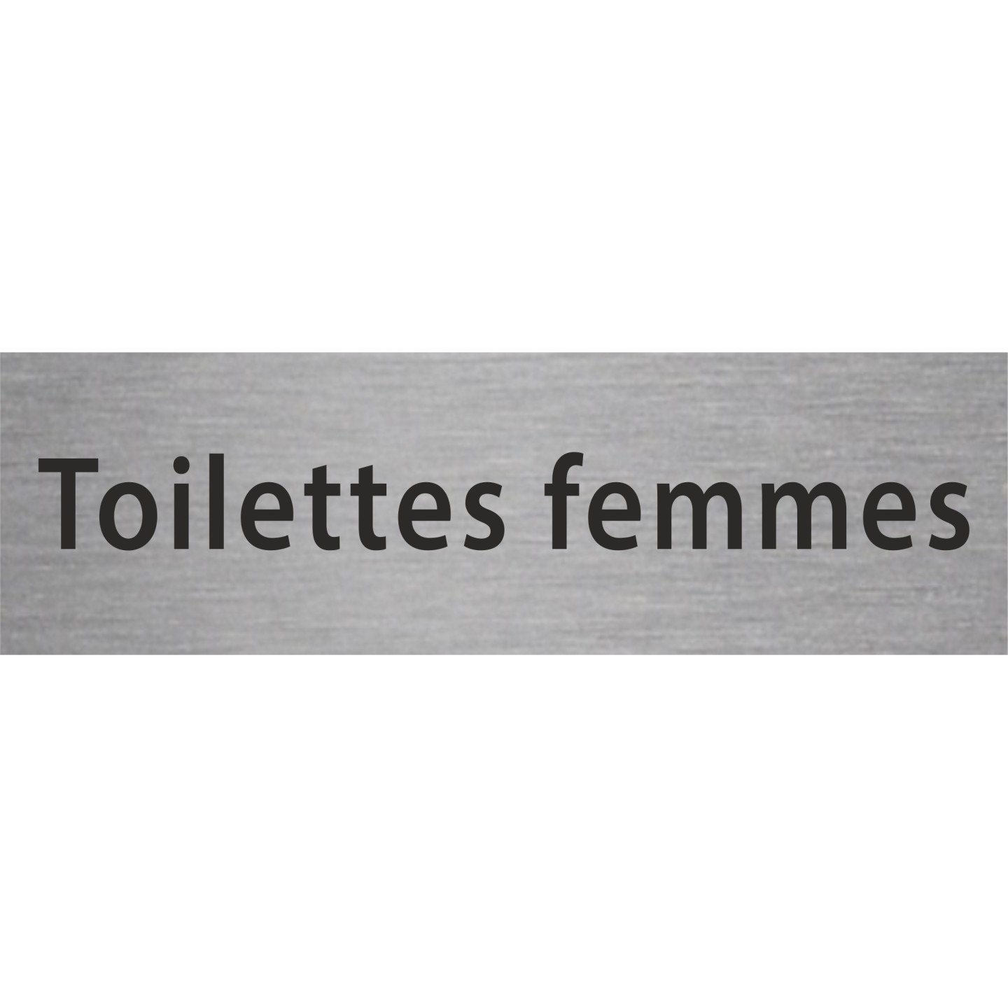 Plaque de porte rectangulaire "toilettes femmes" argent