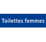 Plaque de porte rectangulaire "toilettes femmes" bleu