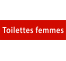 Plaque de porte rectangulaire "toilettes femmes" rouge